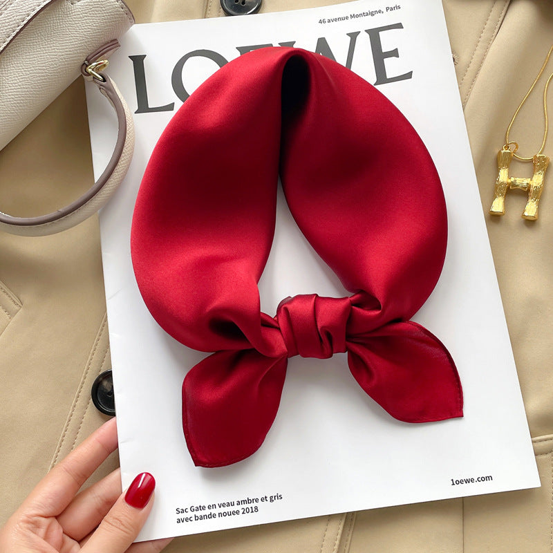 inRealSilk Red Color Scheme 50cm*50cm 100% Small Square Silk Scarf Neckerchiefs&Bandana