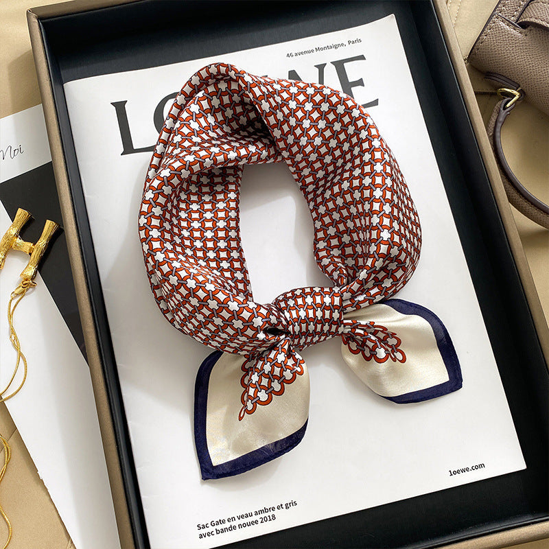 inRealSilk Red Color Scheme 50cm*50cm 100% Small Square Silk Scarf Neckerchiefs&Bandana