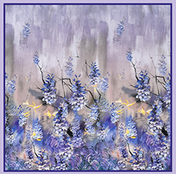 inRealSilk Wisteria Mann Print 53cm*53cm 100% Silk Small Square Silk Scarf Neckerchiefs&Bandana