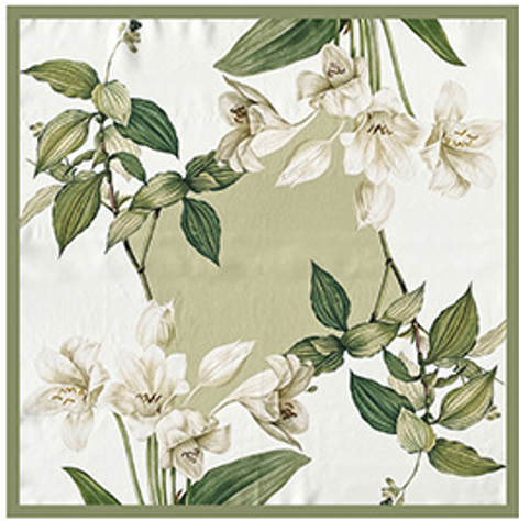 inRealSilk Magnolia Jade Flowers 53cm*53cm Print 100% Silk Small Square Silk Scarf Neckerchiefs&Bandana