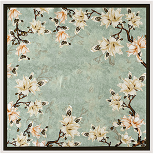 inRealSilk Magnolia Flowers 53cm*53cm Print 100% Silk Small Square Silk Scarf Neckerchiefs&Bandana