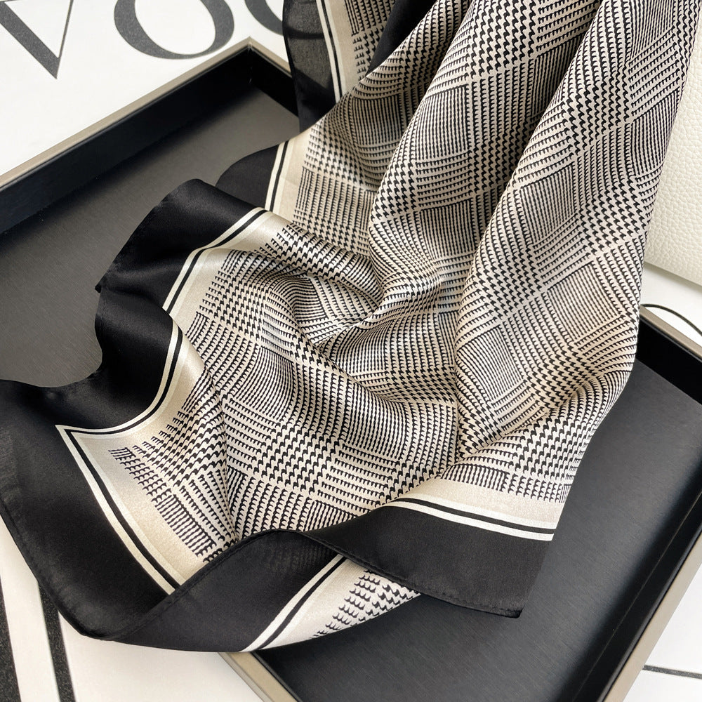 inRealSilk Stripes 66cm*66cm 100% Silk Small Square Scarf Small Neckerchief with Suit