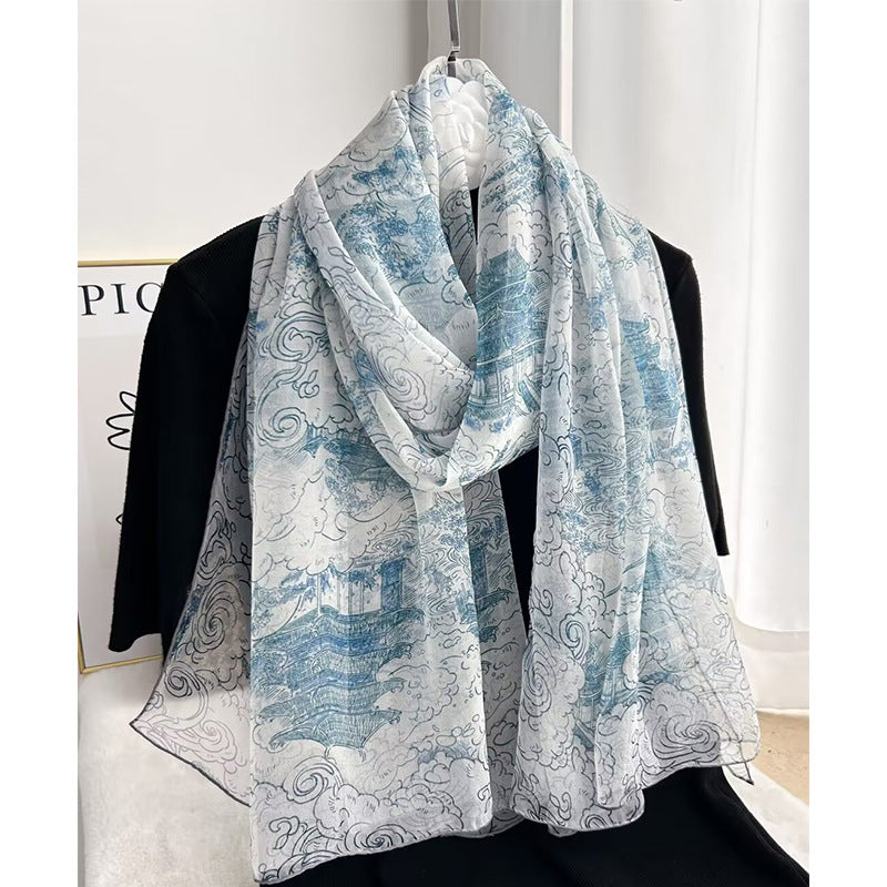 inRealSilk #12 85cm*185cm 100% Chiffon Silk Long Shawls&Scarves