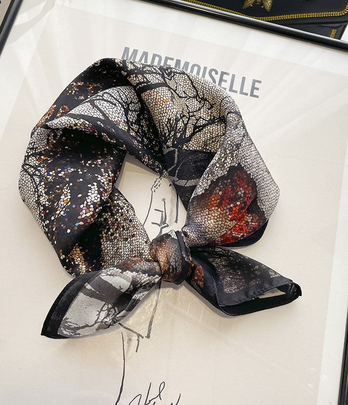 inRealSilk Printed Fashion Scarf 19# 53cm*53cm Print 100% Silk Small Square Silk Scarf Neckerchiefs&Bandana&Handkerchief