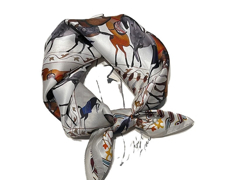 inRealSilk Printed Fashion Scarf 20# 53cm*53cm Print 100% Silk Small Square Silk Scarf Neckerchiefs&Bandana&Handkerchief