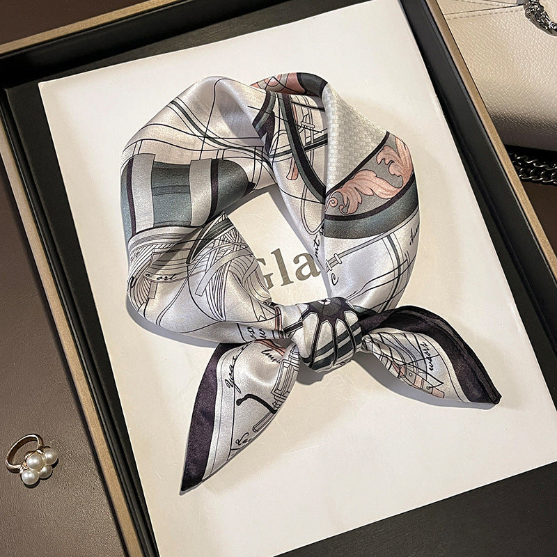 inRealSilk Printed Fashion Scarf 28# 53cm*53cm Print 100% Silk Small Square Silk Scarf Neckerchiefs&Bandana&Handkerchief