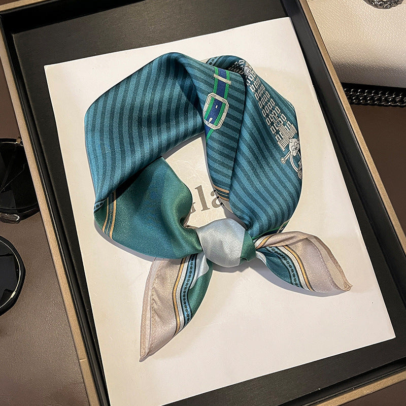 inRealSilk Printed Fashion Scarf 30# 53cm*53cm Print 100% Silk Small Square Silk Scarf Neckerchiefs&Bandana&Handkerchief