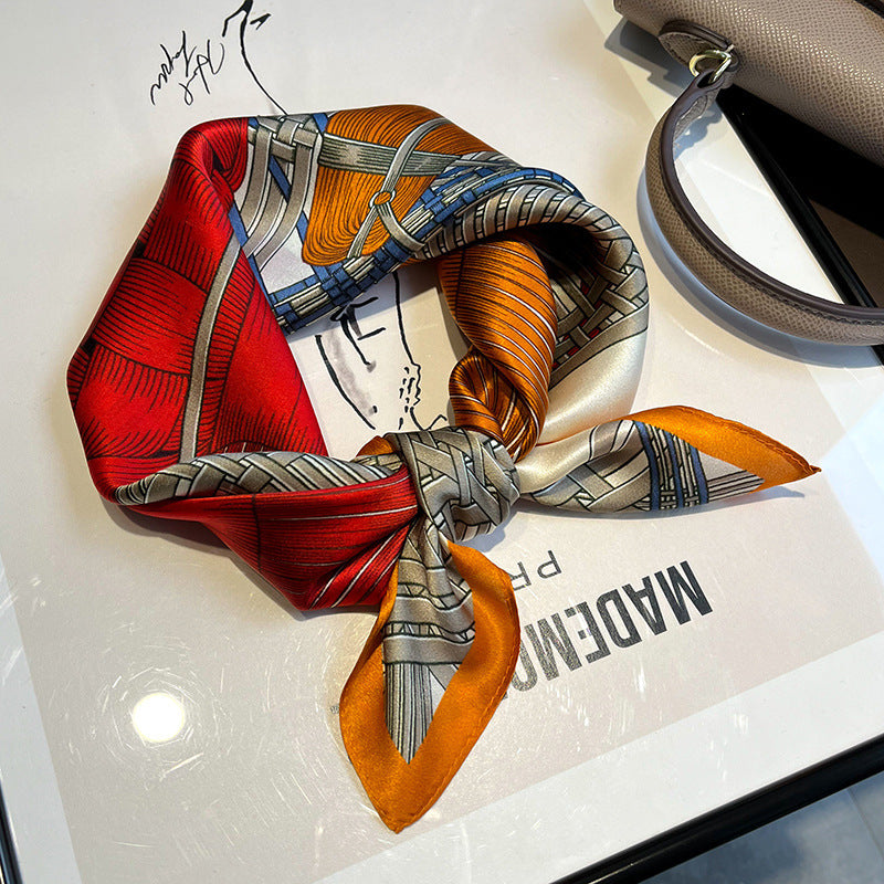 inRealSilk Printed Fashion Scarf 42# 53cm*53cm Print 100% Silk Small Square Silk Scarf Neckerchiefs&Bandana&Handkerchief
