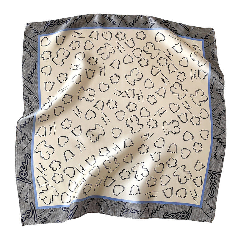 inRealSilk 53cm*53cm 100% Small Square Silk Scarf Neckerchiefs&Bandana