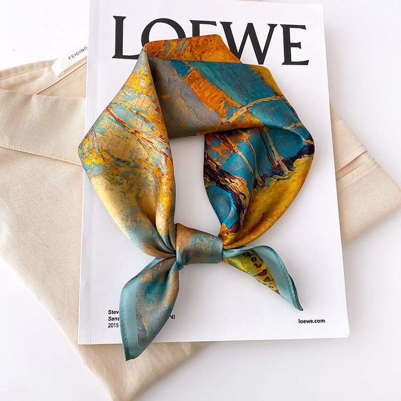 inRealSilk 53cm*53cm 100% Small Square Silk Scarf Neckerchiefs&Bandana
