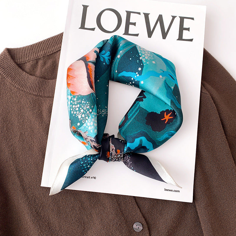 inRealSilk 53cm*53cm 100% Small Square Silk Scarf Neckerchiefs&Bandana