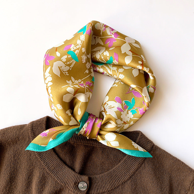 inRealSilk 53cm*53cm 100% Small Square Silk Scarf Neckerchiefs&Bandana