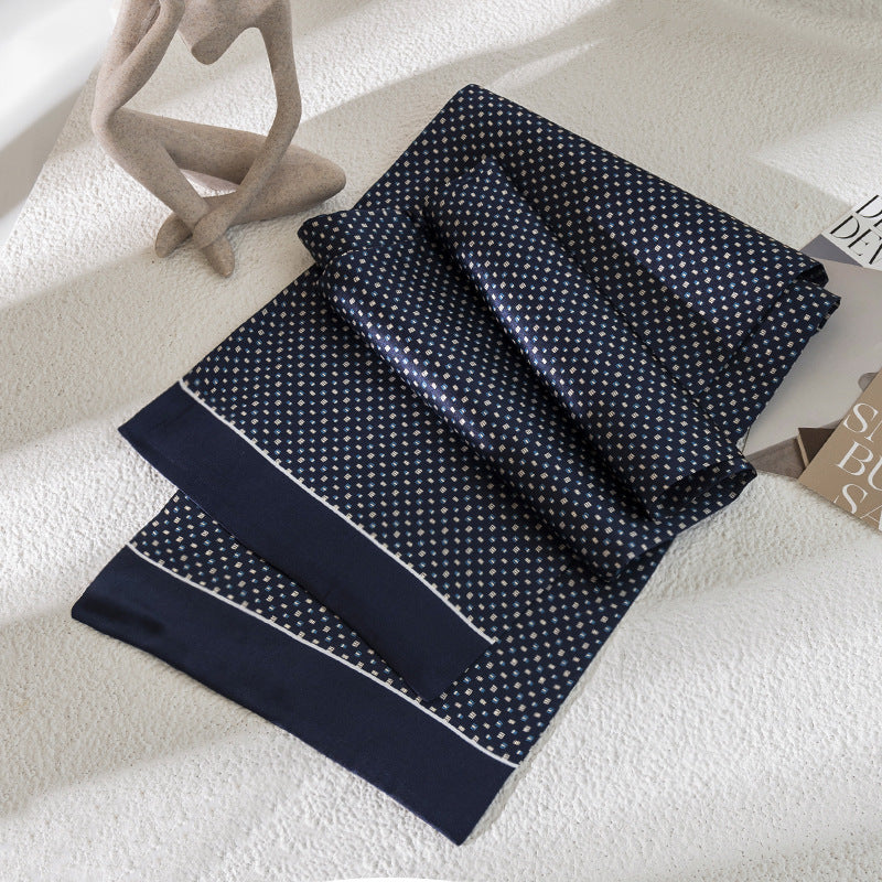 inRealSilk 100% Mulberry Silk Men's Business Neckerchief 160cm*25cm Fashion Commuting Versatile Scarf