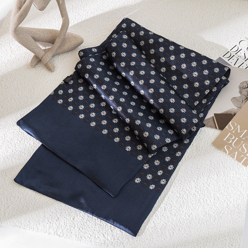 inRealSilk 100% Mulberry Silk Men's Business Neckerchief 160cm*25cm Fashion Commuting Versatile Scarf