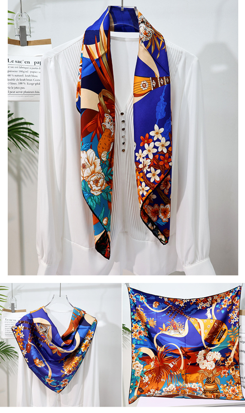 inRealSilk Double-Sided Heterochromatic Printing 07# 88cm*88cm A Large Square 100% Silk Scarves