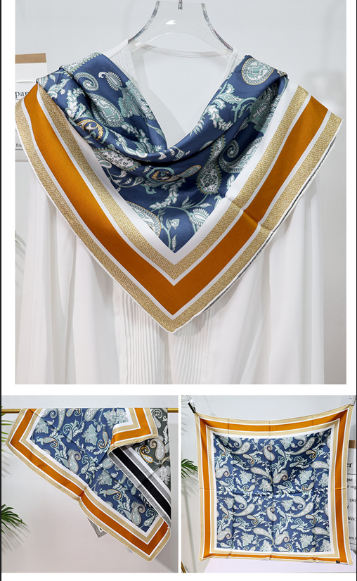 inRealSilk Double-Sided Heterochromatic Printing 03# 88cm*88cm A Large Square 100% Silk Scarves