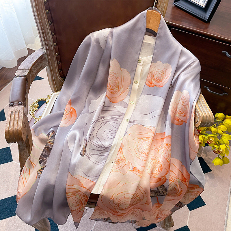 inRealSilk Printing 12# 50cm*170cm 100% Silk Shawls&Scarves
