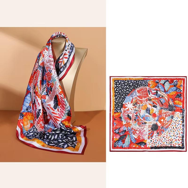 inRealSilk Born In Summer Flowers 68cm*68cm 100% Silk Small Square Scarf