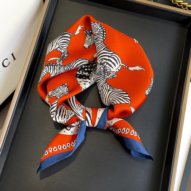 inRealSilk Red Color Scheme 50cm*50cm 100% Small Square Silk Scarf Neckerchiefs&Bandana