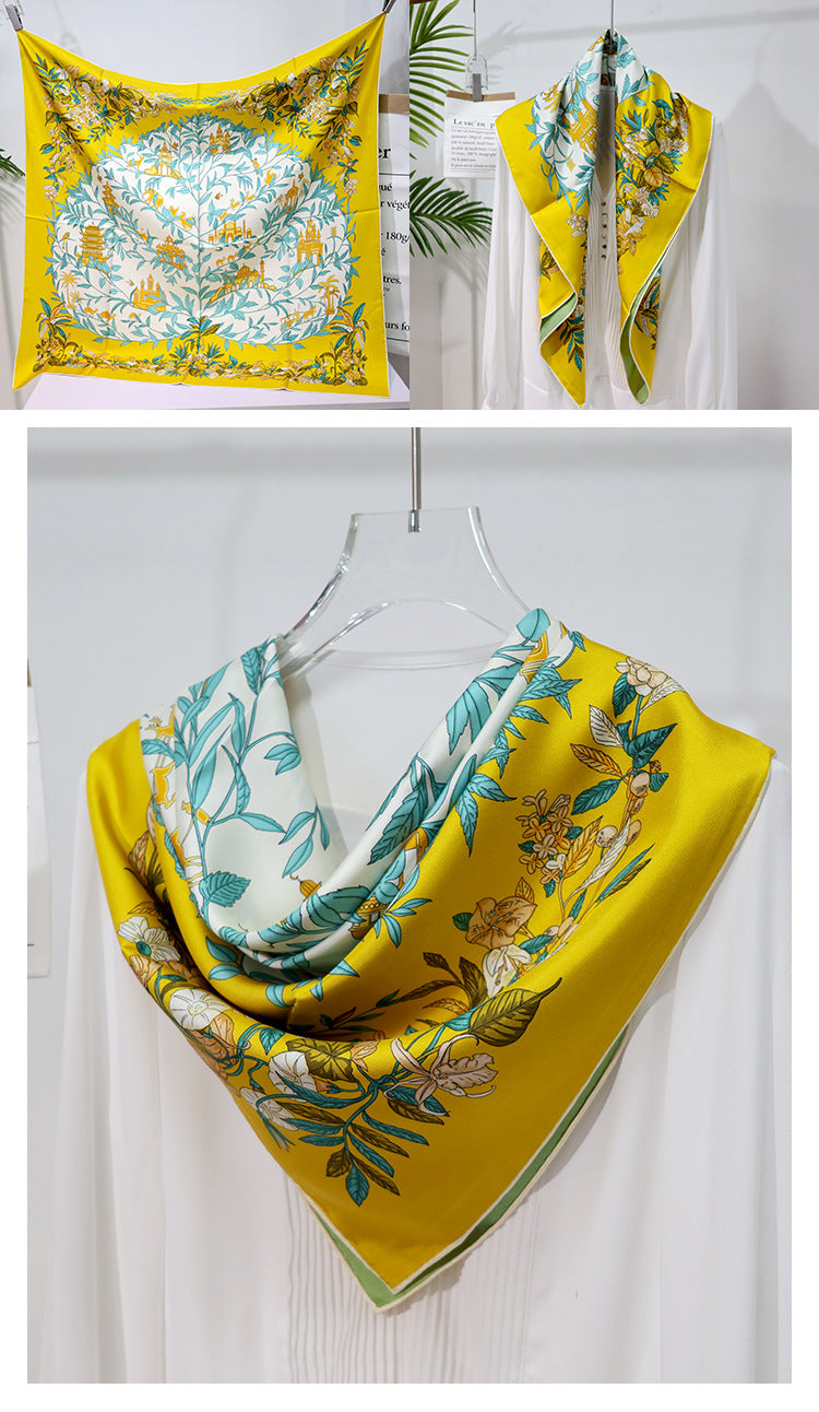 inRealSilk Double-Sided Heterochromatic Printing 06# 88cm*88cm A Large Square 100% Silk Scarves