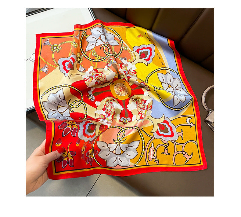 inRealSilk Red 53cm*53cm 100% Small Square Silk Scarf Neckerchiefs&Bandana