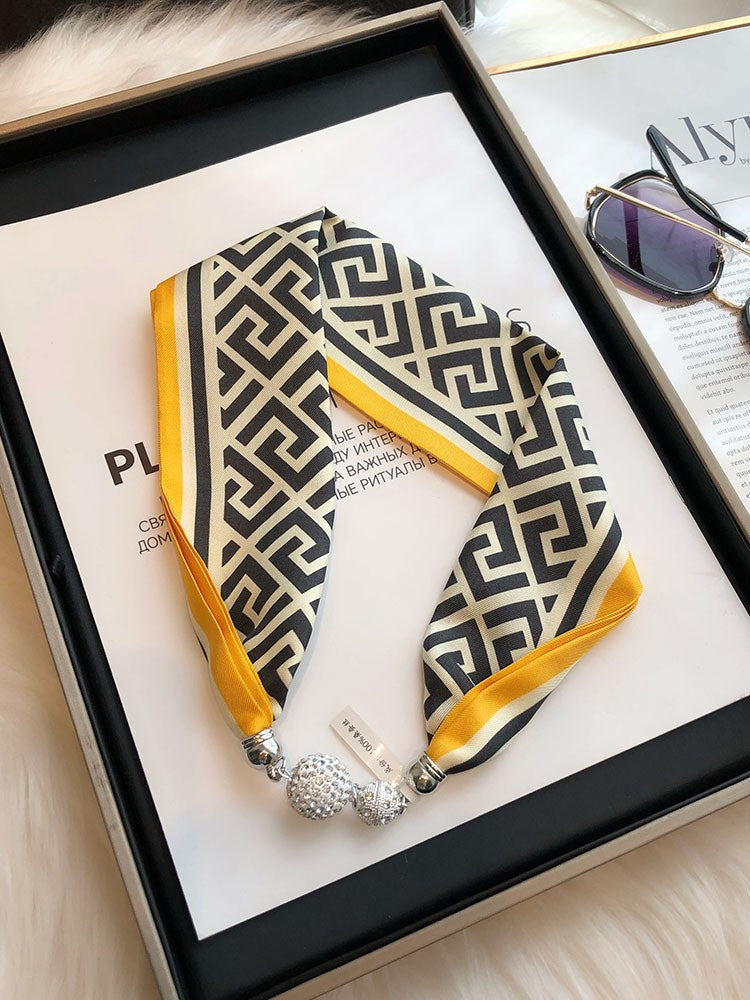 inRealSilk #3 13cm*60cm 100% Silk Necklace Scarf Soft And Breathable