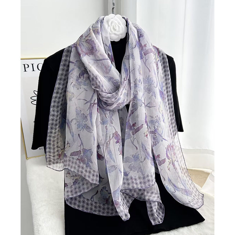 inRealSilk #04 85cm*185cm 100% Chiffon Silk Long Shawls&Scarves