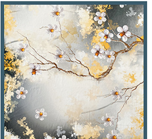 inRealSilk Inked Pearl Flower 53cm*53cm Print 100% Silk Small Square Silk Scarf Neckerchiefs&Bandana