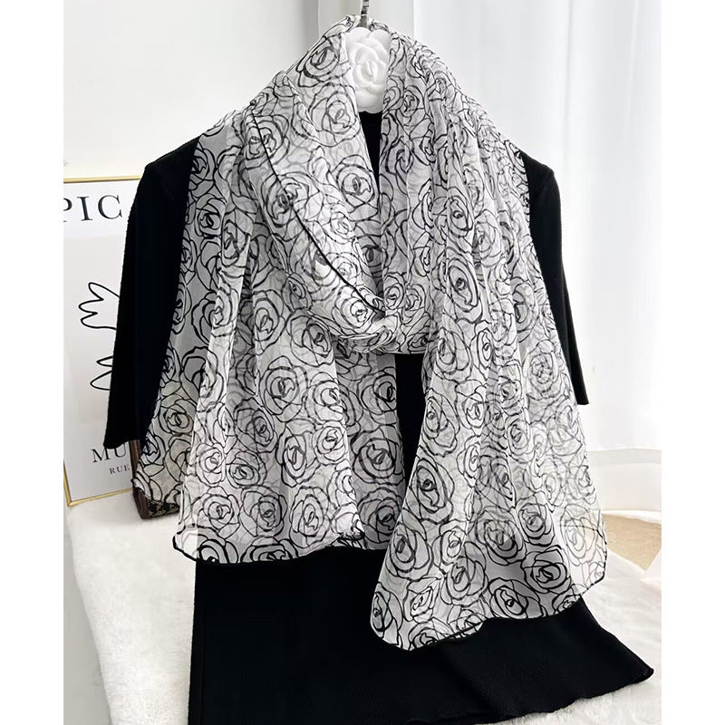 inRealSilk #05 85cm*185cm 100% Chiffon Silk Long Shawls&Scarves