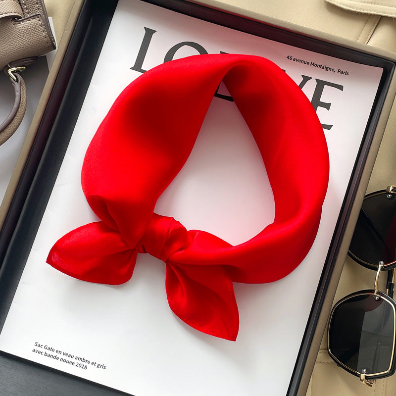 inRealSilk Red Color Scheme 50cm*50cm 100% Small Square Silk Scarf Neckerchiefs&Bandana