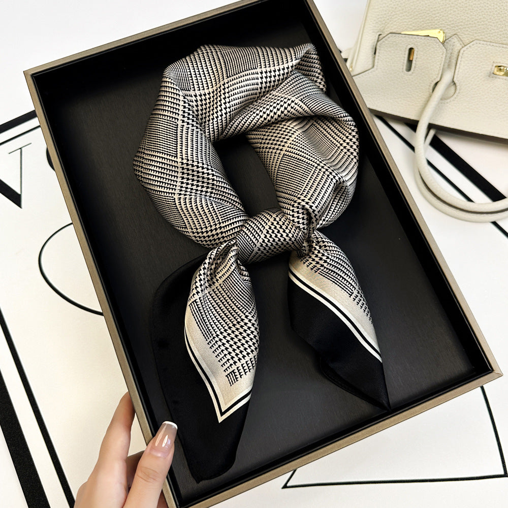 inRealSilk Stripes 66cm*66cm 100% Silk Small Square Scarf Small Neckerchief with Suit