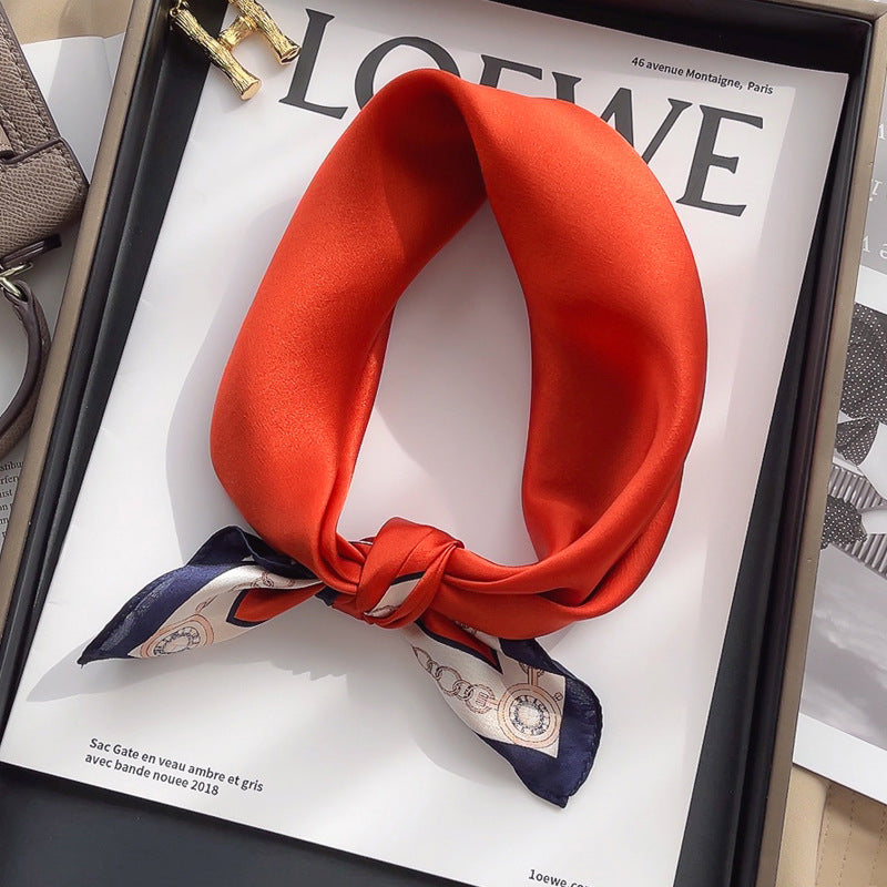 inRealSilk Red Color Scheme 50cm*50cm 100% Small Square Silk Scarf Neckerchiefs&Bandana