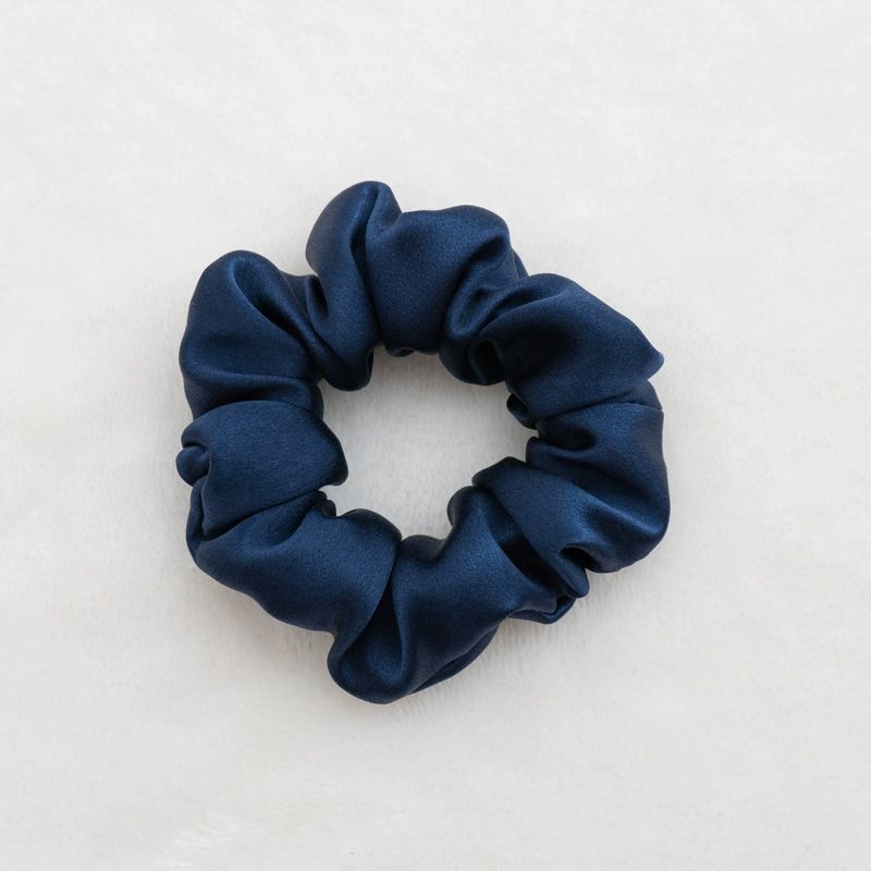 inRealSilk Deep Blue Hand-sewn 16mm Silk Hairband 3.5cm Side Width 100% Mulberry Silk