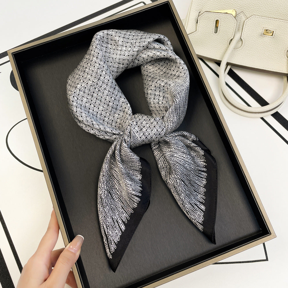 inRealSilk Stripes 66cm*66cm 100% Silk Small Square Scarf Small Neckerchief with Suit