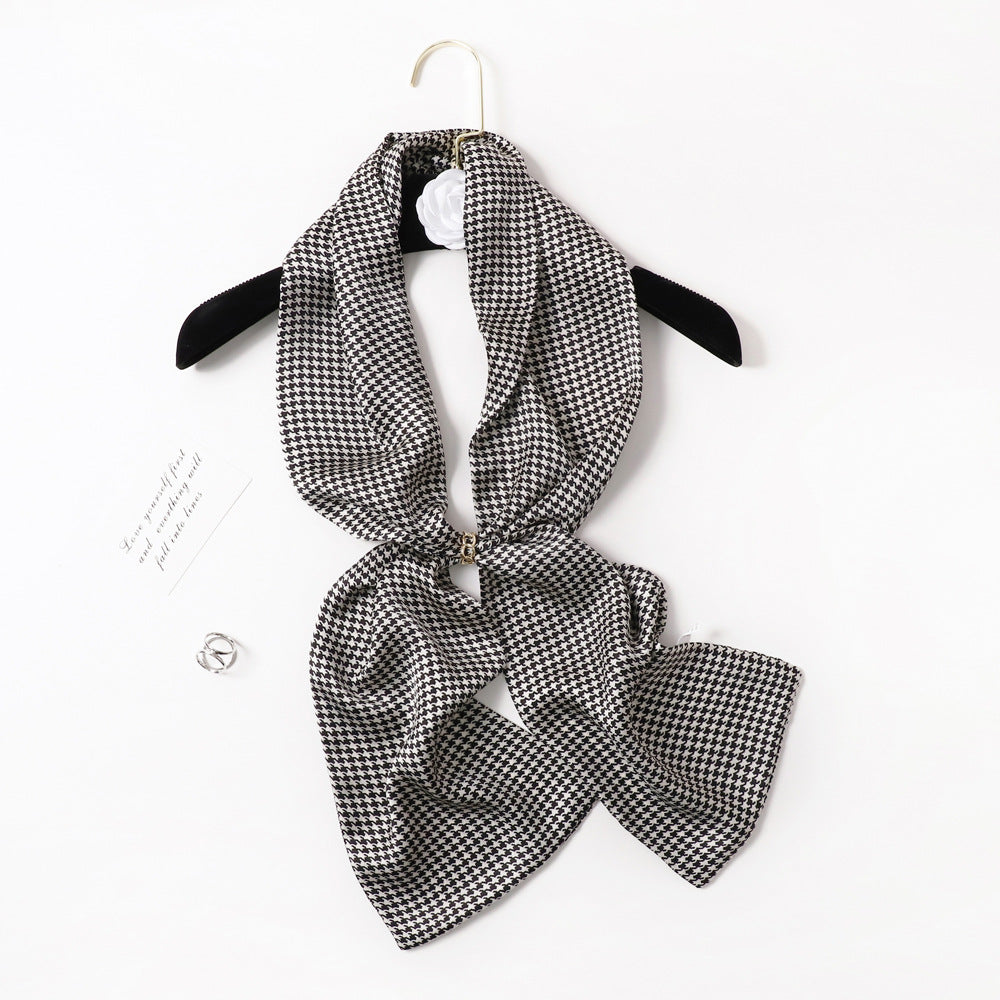 inRealSilk PZS04-04# Double Layers 145cm*17cm 100% Small Silk Scarf Neckerchiefs