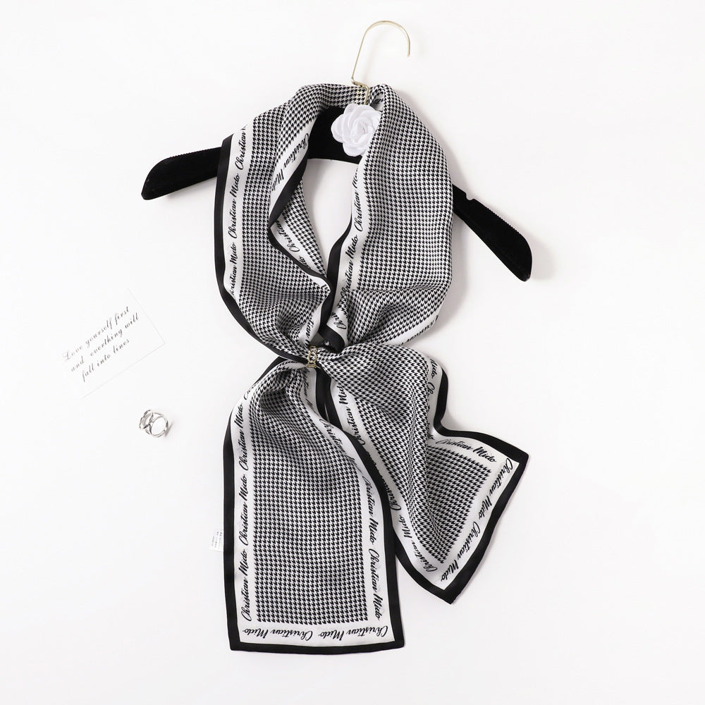 inRealSilk PZS04-05# Double Layers 145cm*17cm 100% Small Silk Scarf Neckerchiefs