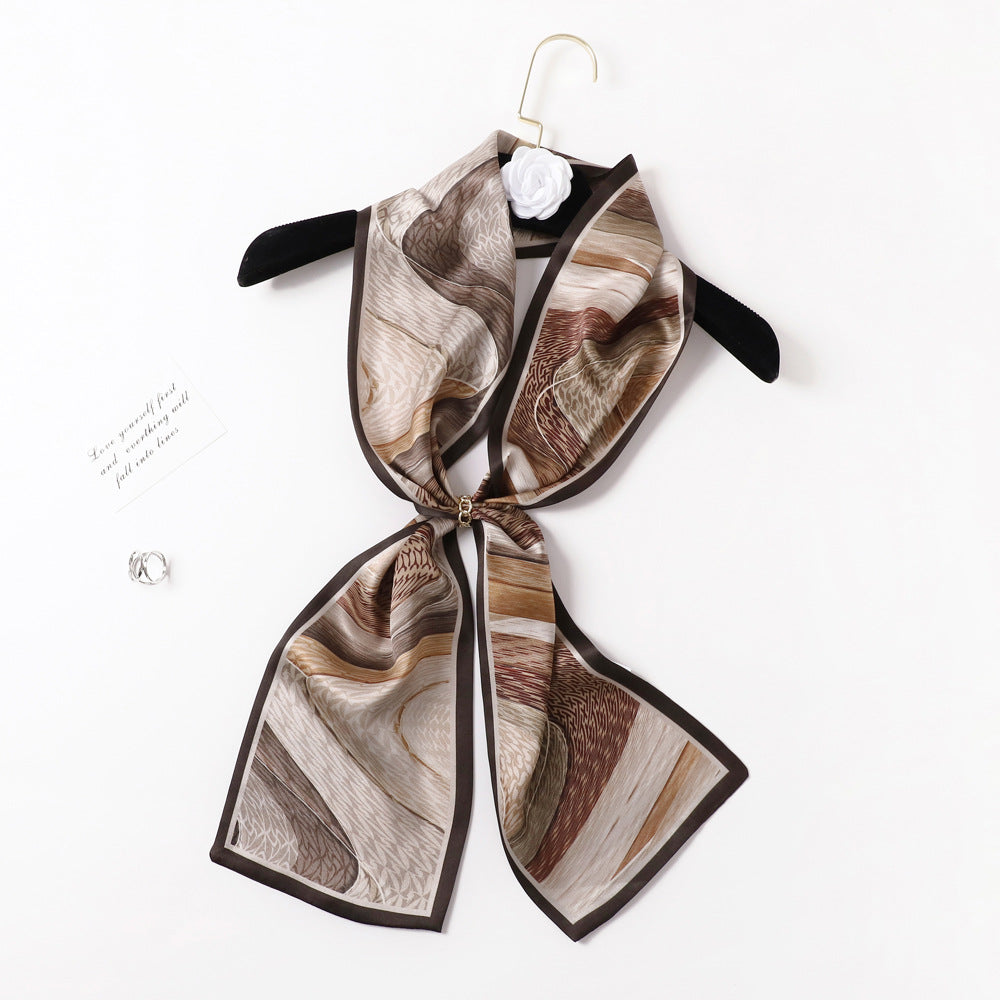 inRealSilk PZS09-03# Double Layers 145cm*17cm 100% Small Silk Scarf Neckerchiefs