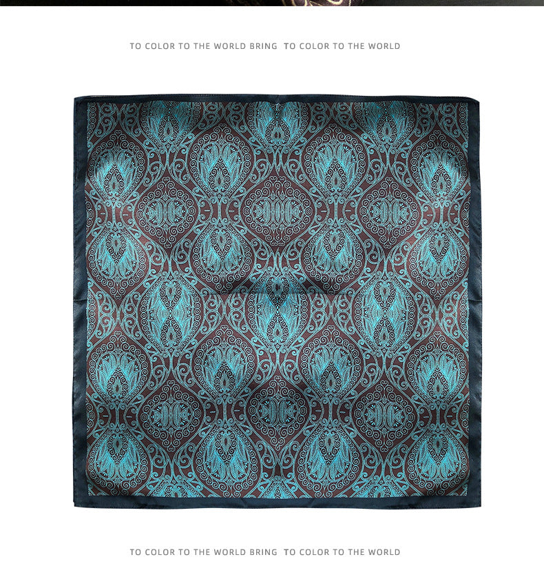 inRealSilk Dark Green 53cm*53cm Print 100% Small Square Silk Scarf Neckerchiefs&Bandana