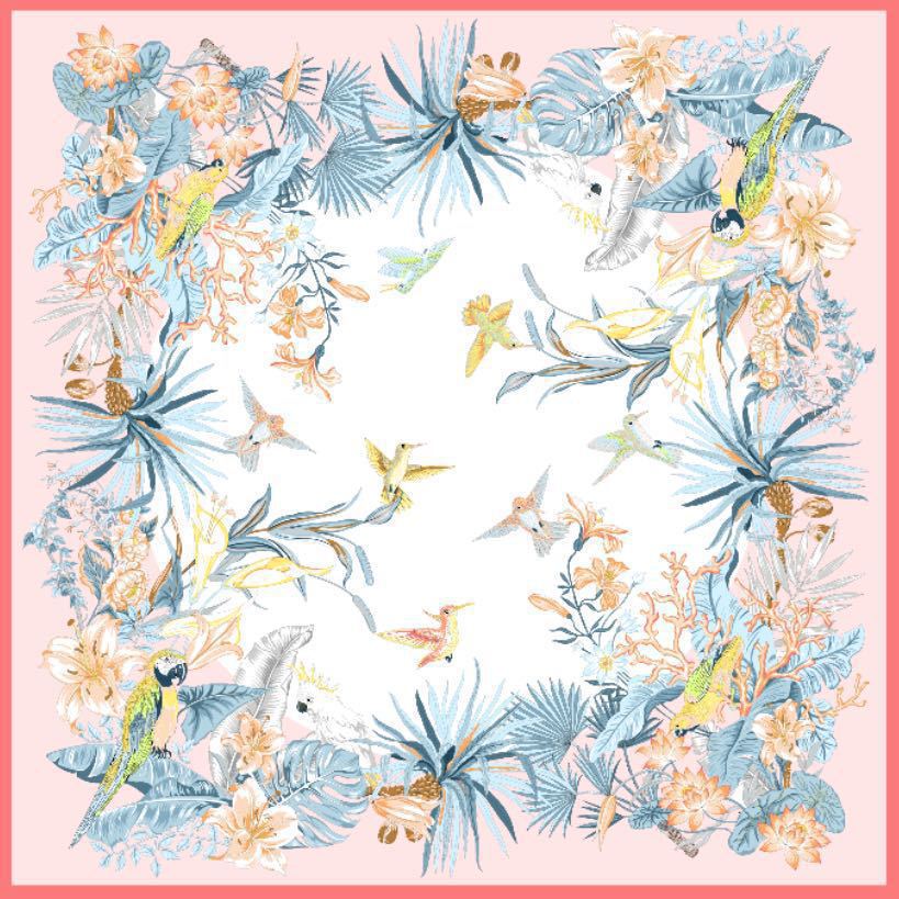 inRealSilk Printed Fashion Scarf 17# 53cm*53cm Print 100% Silk Small Square Silk Scarf Neckerchiefs&Bandana&Handkerchief