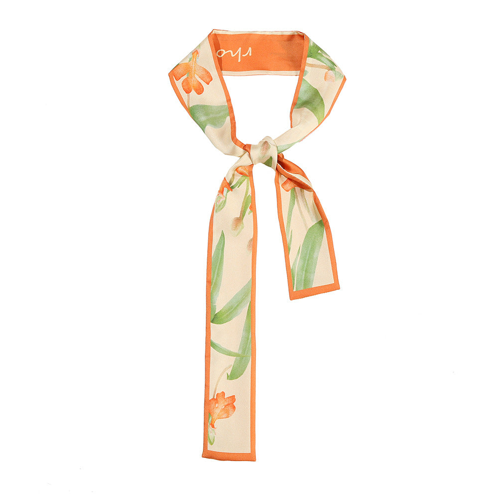 inRealSilk Twilly Iris (Family Iridaceae) 125cm*6cm 100% Silk (Mulberry Silk)Hypotenuse Hair Bands&Bags Ribbons&Neckband