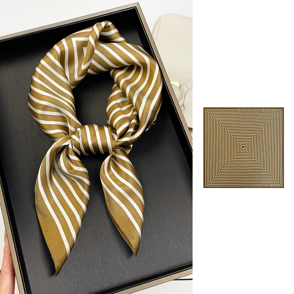 inRealSilk Pinstripe 66cm*66cm 100% Silk Small Square Scarf Small Neckerchief with Suit