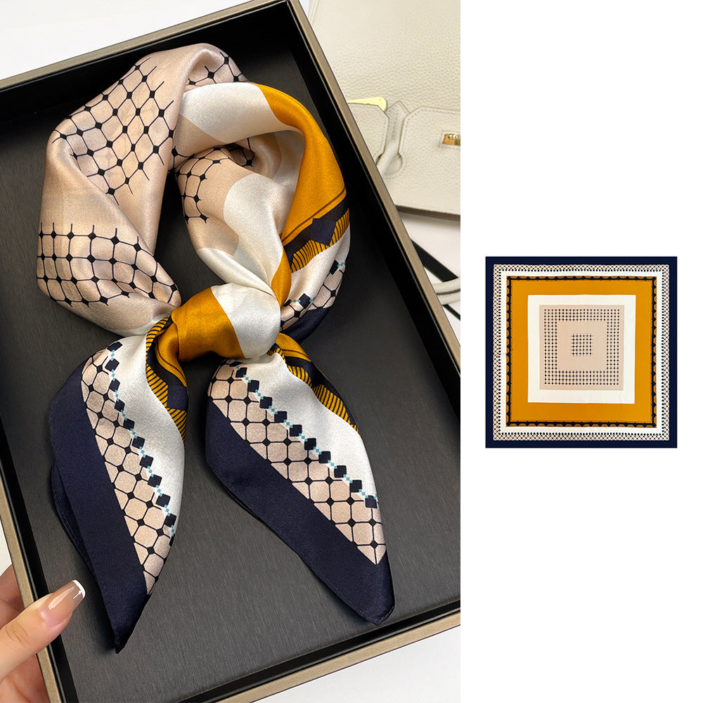 inRealSilk ZS7006-01# 66cm*66cm 100% Silk Small Square Scarf Small Neckerchief with Suit