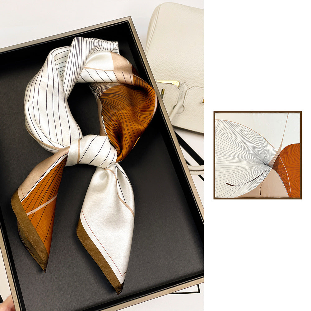 inRealSilk ZS7006-02# 66cm*66cm 100% Silk Small Square Scarf Small Neckerchief with Suit