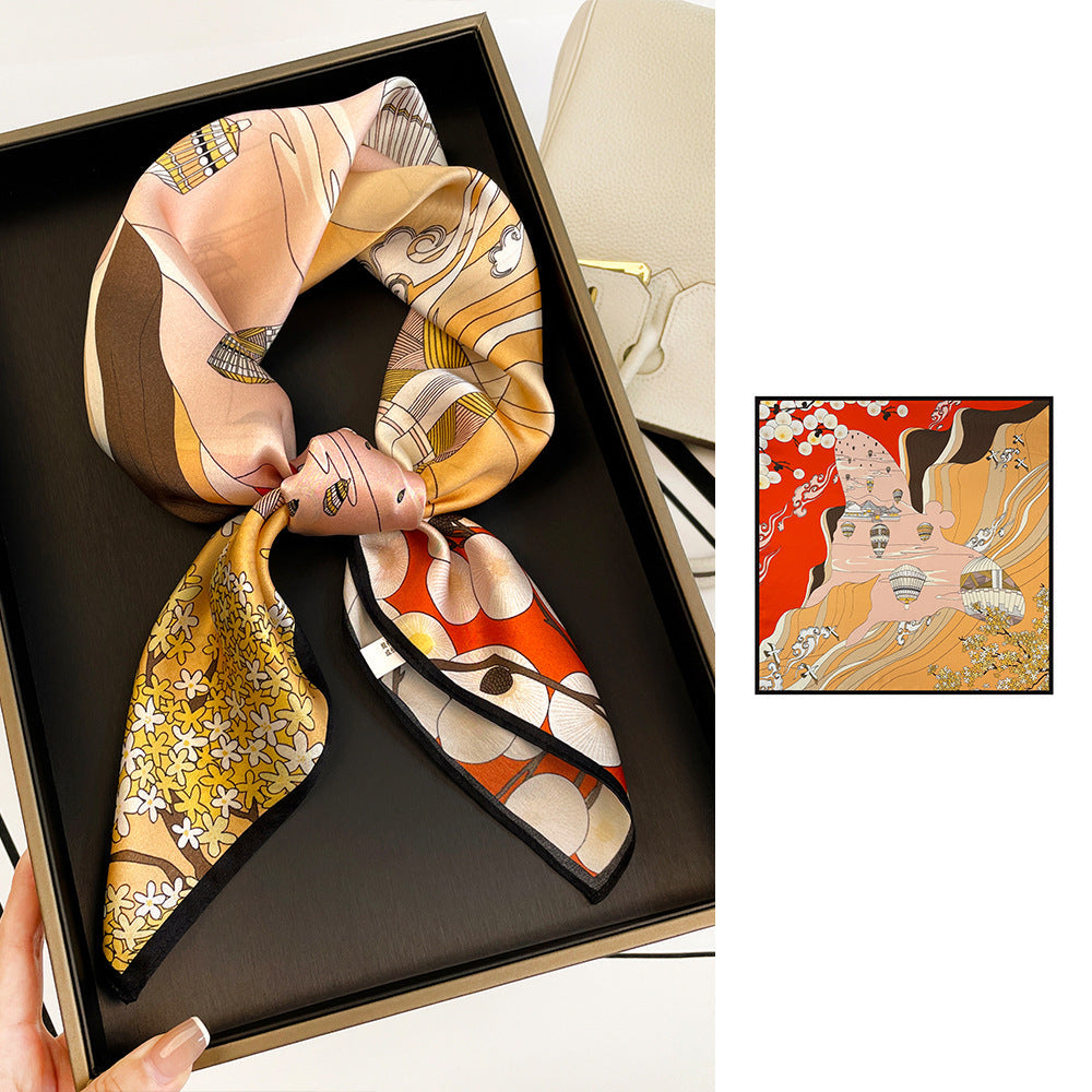 inRealSilk Red 66cm*66cm 100% Silk Small Square Scarf Small Neckerchief with Suit