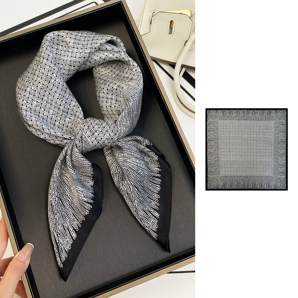 inRealSilk Stripes 66cm*66cm 100% Silk Small Square Scarf Small Neckerchief with Suit