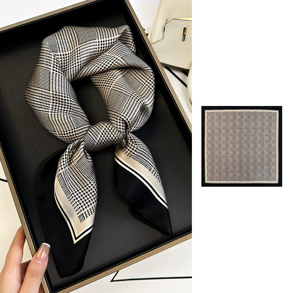 inRealSilk Stripes 66cm*66cm 100% Silk Small Square Scarf Small Neckerchief with Suit