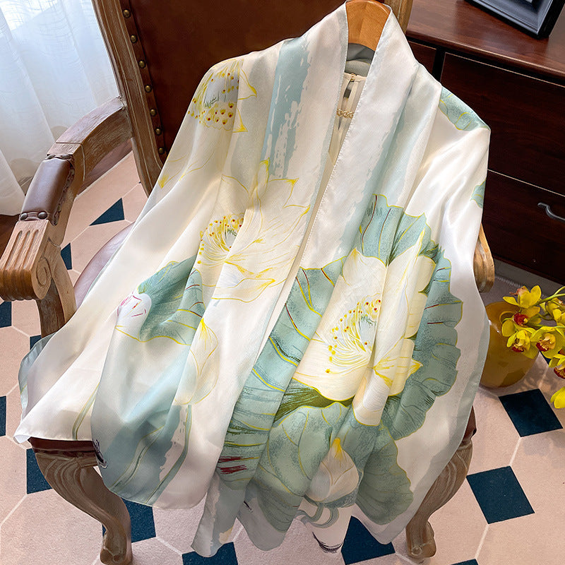 inRealSilk Printing 09# 50cm*170cm 100% Silk Shawls&Scarves