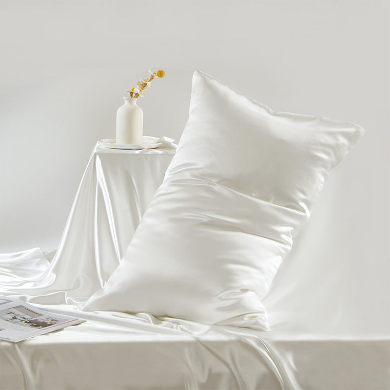inRealSilk White Color 100% Silk Both Sides Pillowcase 19mm