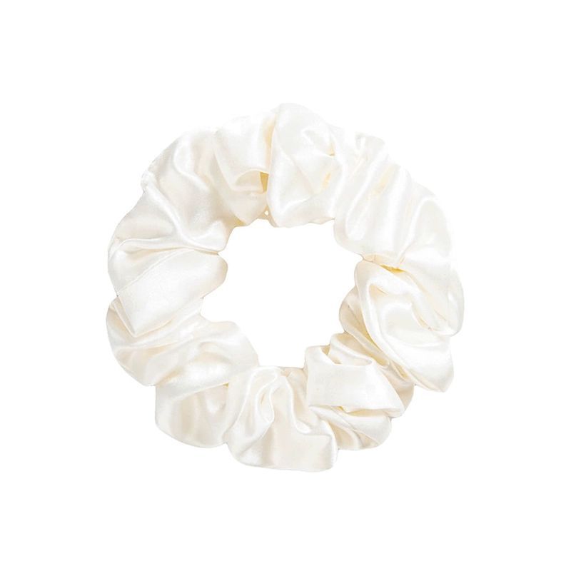 inRealSilk White Hand-sewn 16mm Silk Hairband 3.5cm Side Width 100% Mulberry Silk