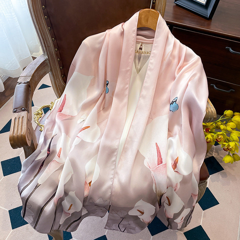 inRealSilk Printing 26# 50cm*170cm 100% Silk Shawls&Scarves